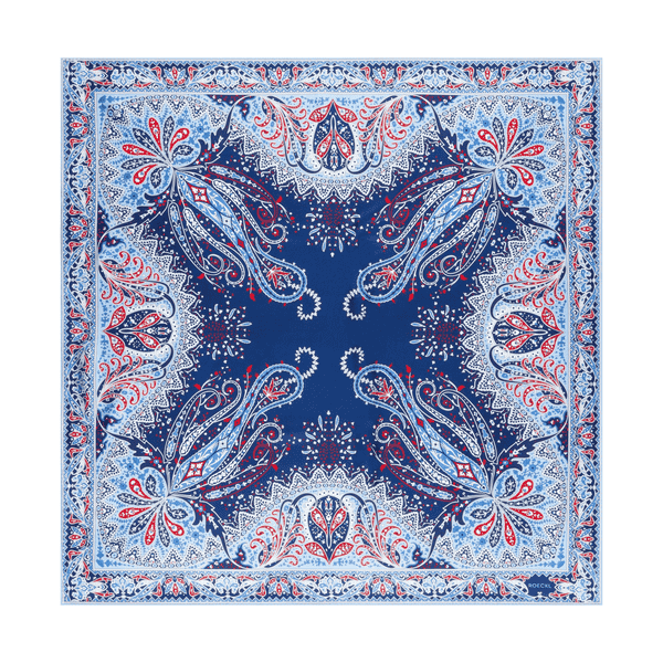 Paisley Dreams 90x90  - multi blue