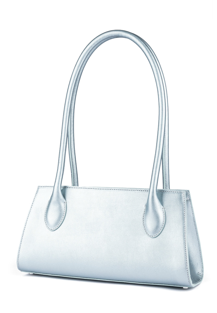 Elisa metallic handbag small  - silver