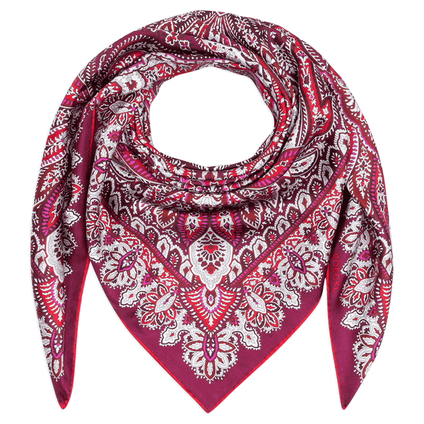 Flourishing Paisley 90x90  - multi magenta