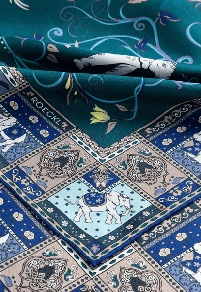Lucky Elephant 53x53 - multi emerald