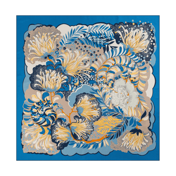 Dominique 106x106 - blue/beige