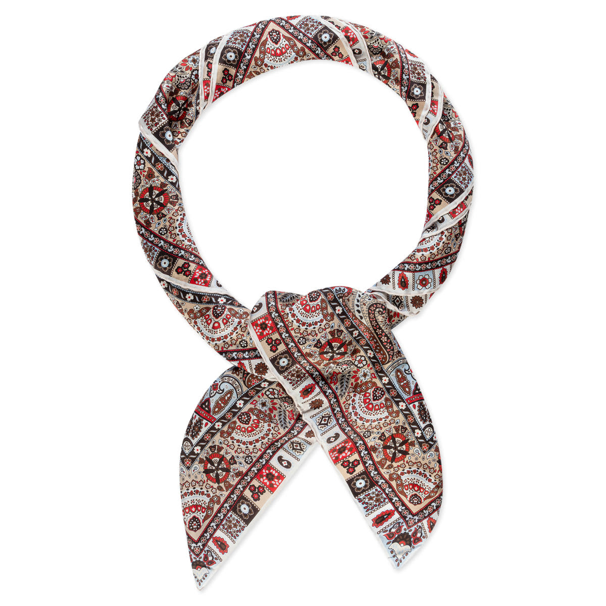 Circular Paisley 140x140  - creme/red