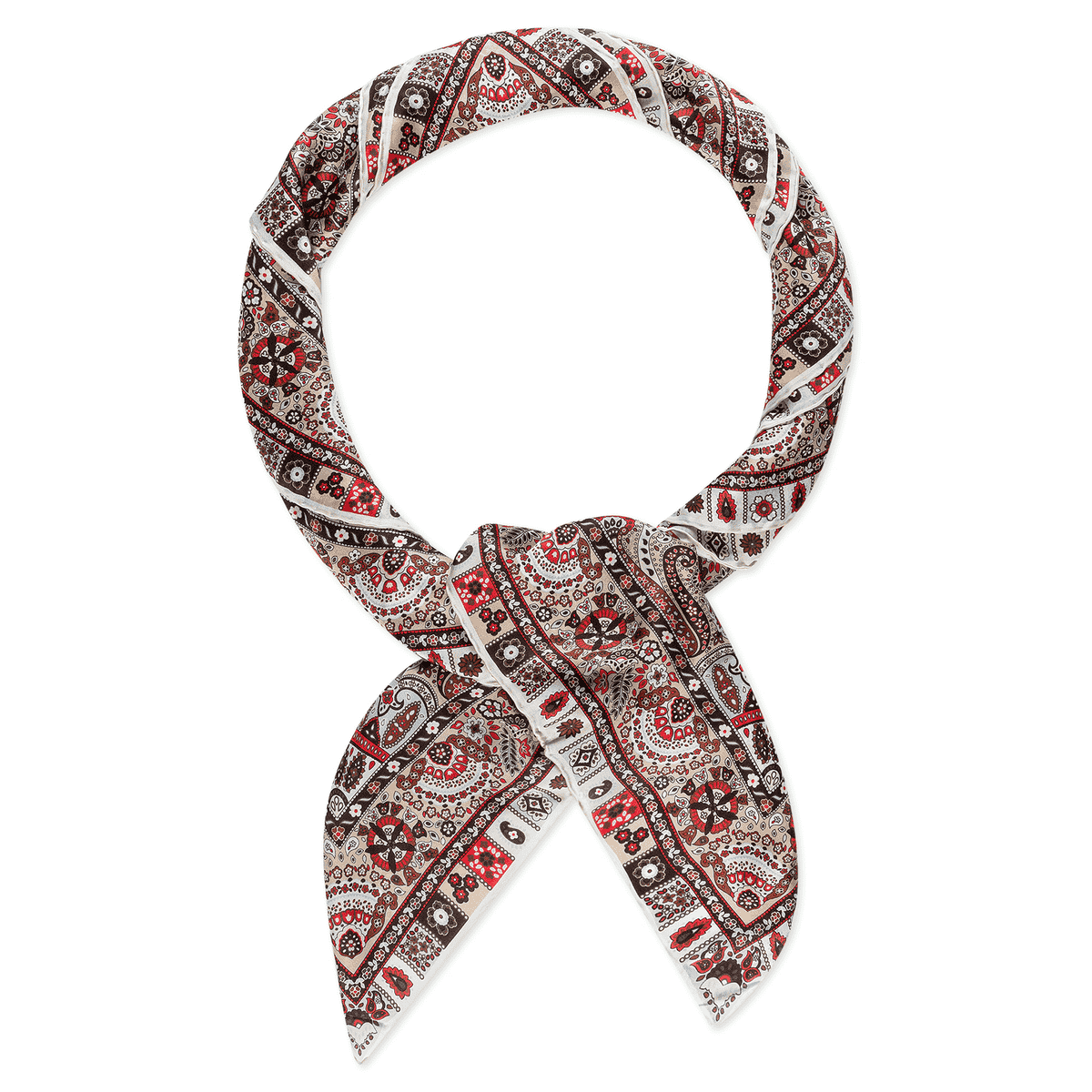 Circular Paisley 140x140 - creme/red