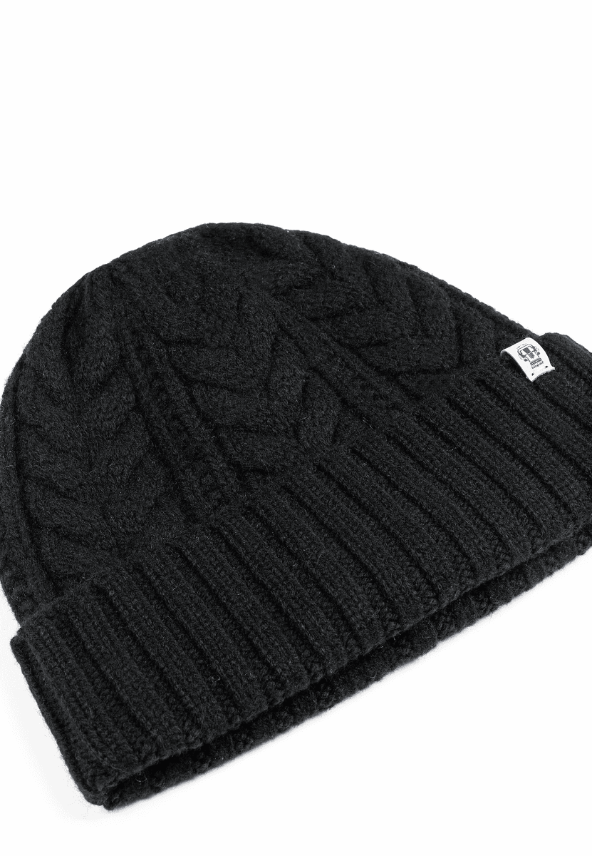 Cashmere Twist Mütze - black