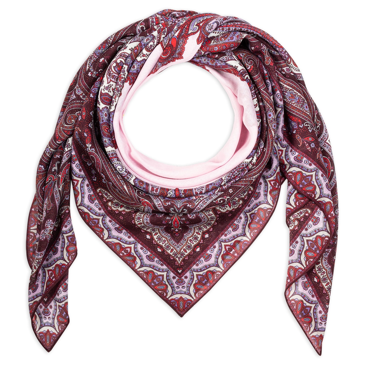 Enchanted Paisley 140x140 - multi magenta