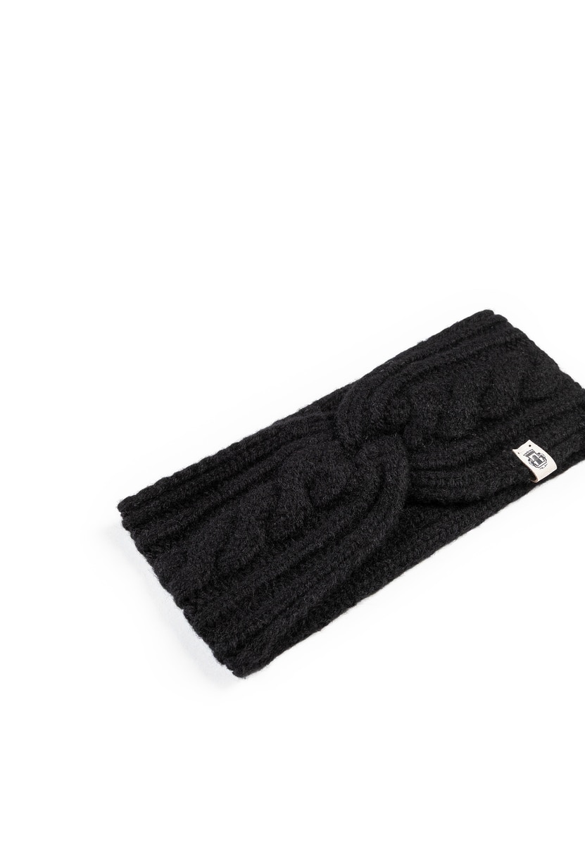 Cabled Charm Strirnband - black