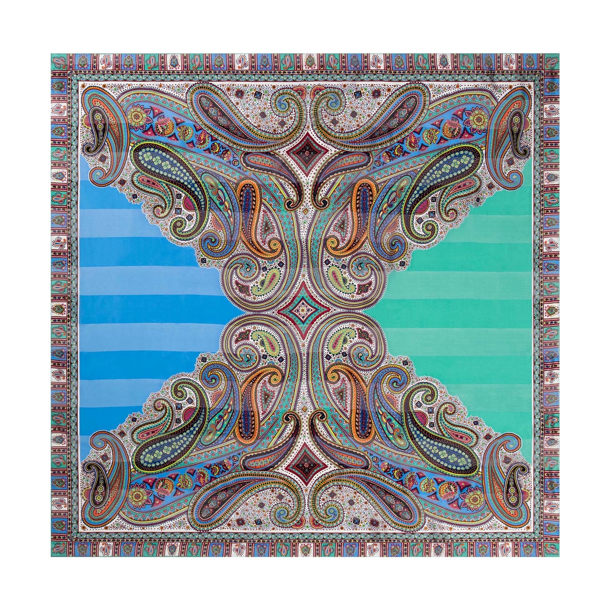 Summer Paisley 140x140 - multi blue