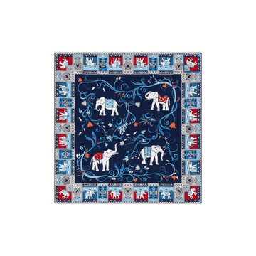 Lucky Elephant 53x53 - navy/red