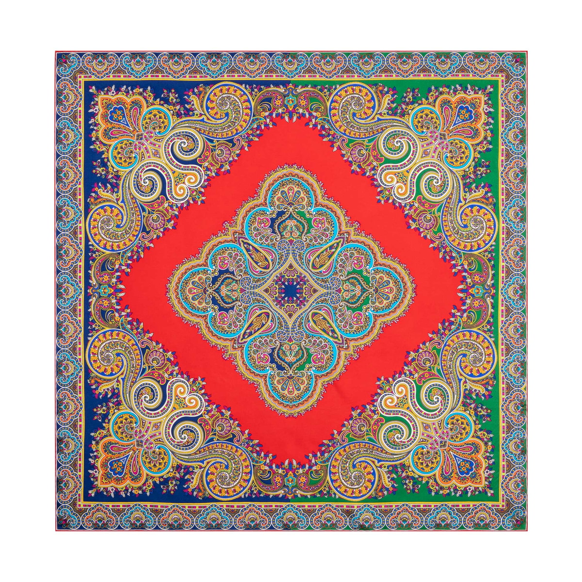 Square Garden Paisley 90x90 - multi red