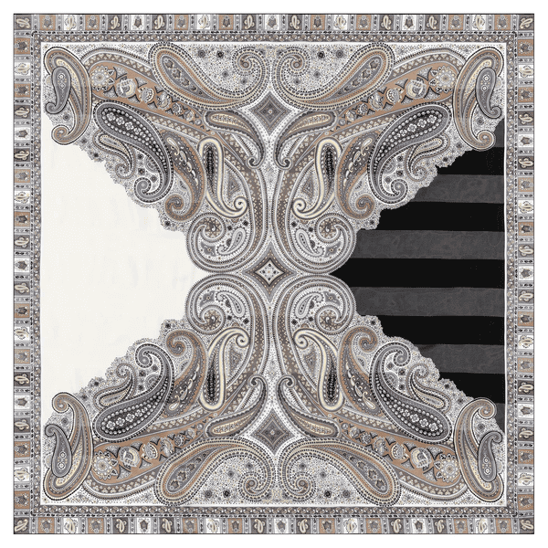 Summer Paisley 140x140 - white/black