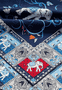 Lucky Elephant 53x53  - navy/red