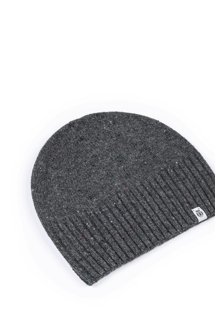 Merino Tweed Mütze - anthracite