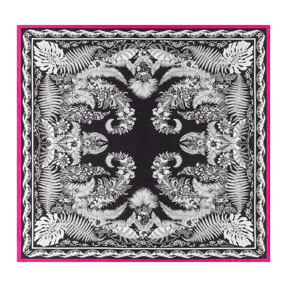 Botanical Garden 100 x 100 - black/pink