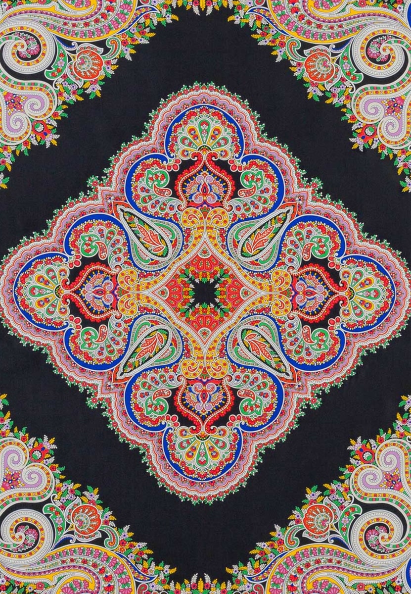 Square Garden Paisley 90x90 - multi black