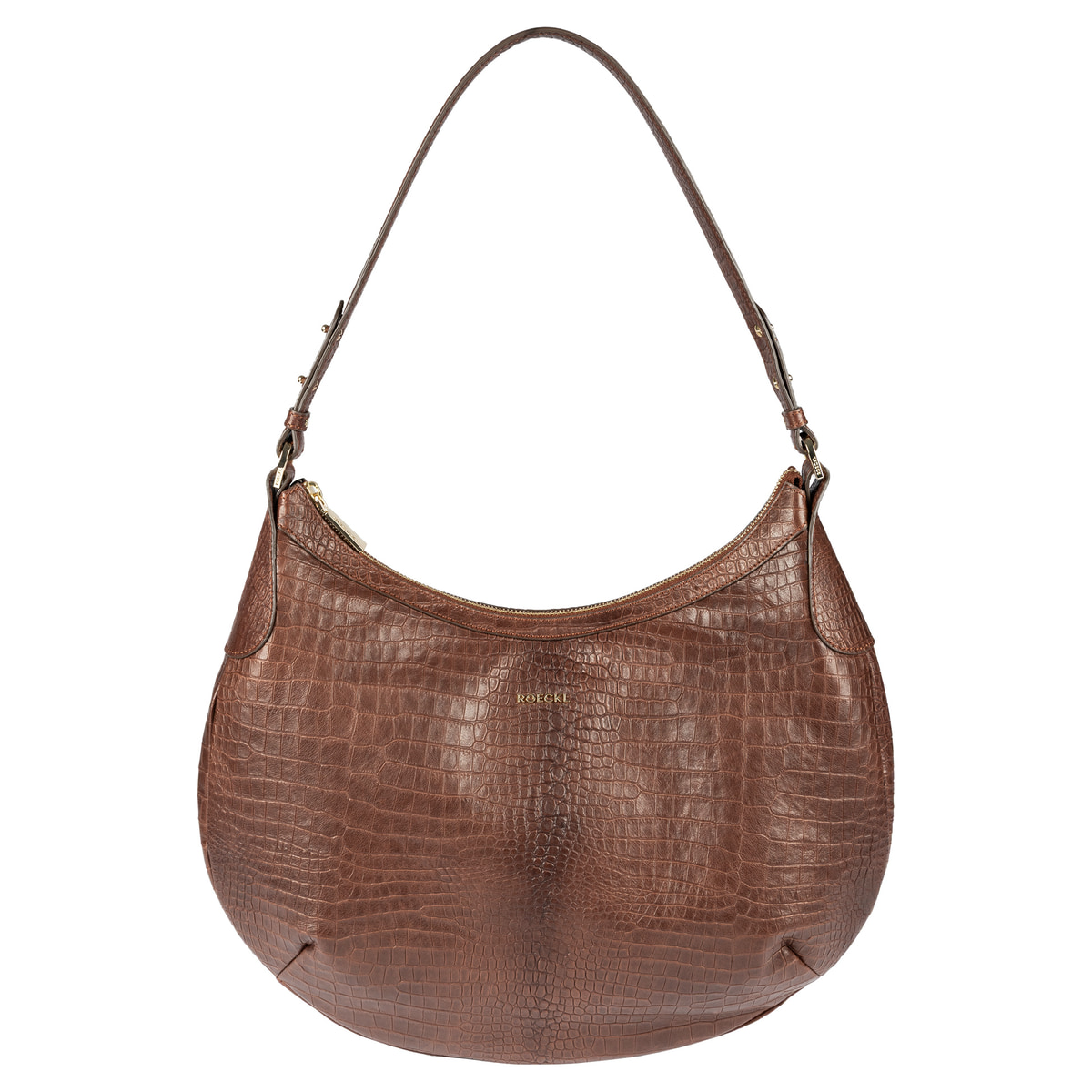 Liberty Schultertasche medium Croco - saddlebrown