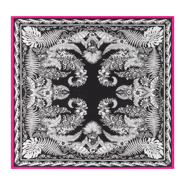 Botanical Garden 100 x 100 - black/pink