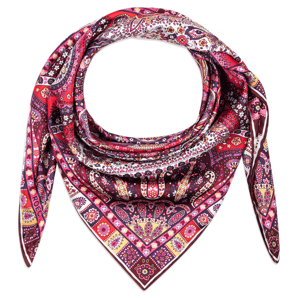 Small Circular Paisley 90x90 - multi wine