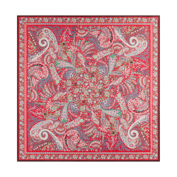 Wool Feather 90x90  - multi scarlet