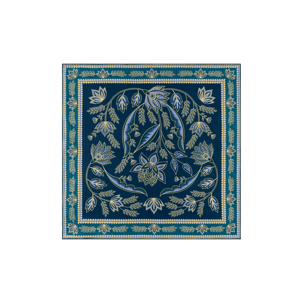 Blooming Mandala 64x64 - blue