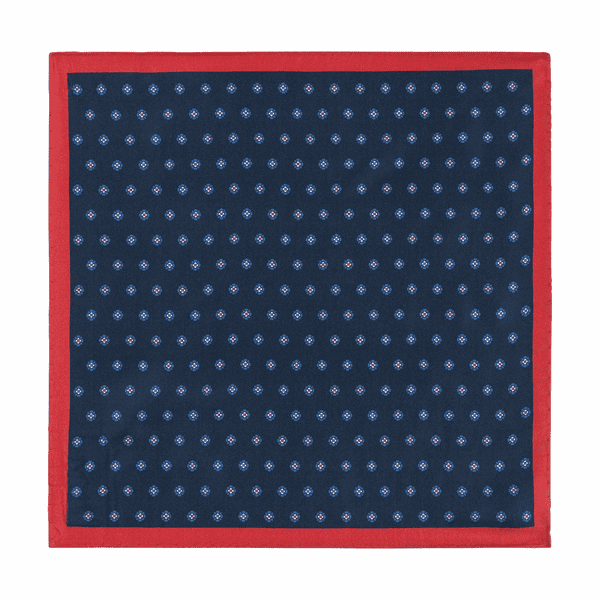 Tie Flower 33x33 - navy/red