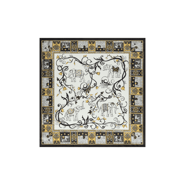 Lucky Elephant 53x53 - white/black