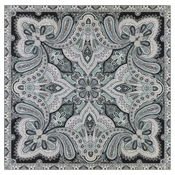 Aesthetic Paisley 140x140 - black/white