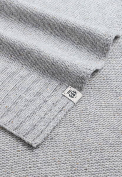 Merino Tweed Schal 35x180 - light grey