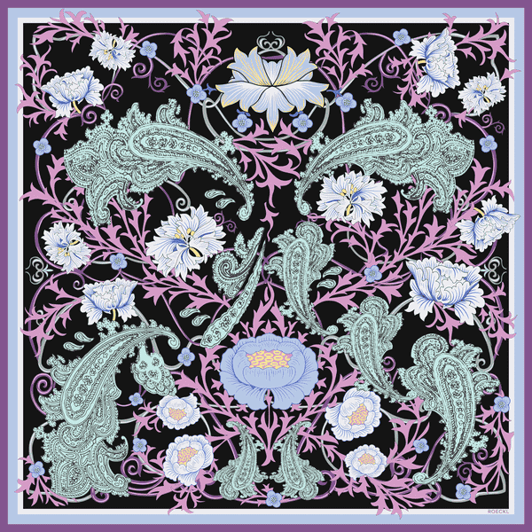 Potpourri Flowers 130x130 - black multi