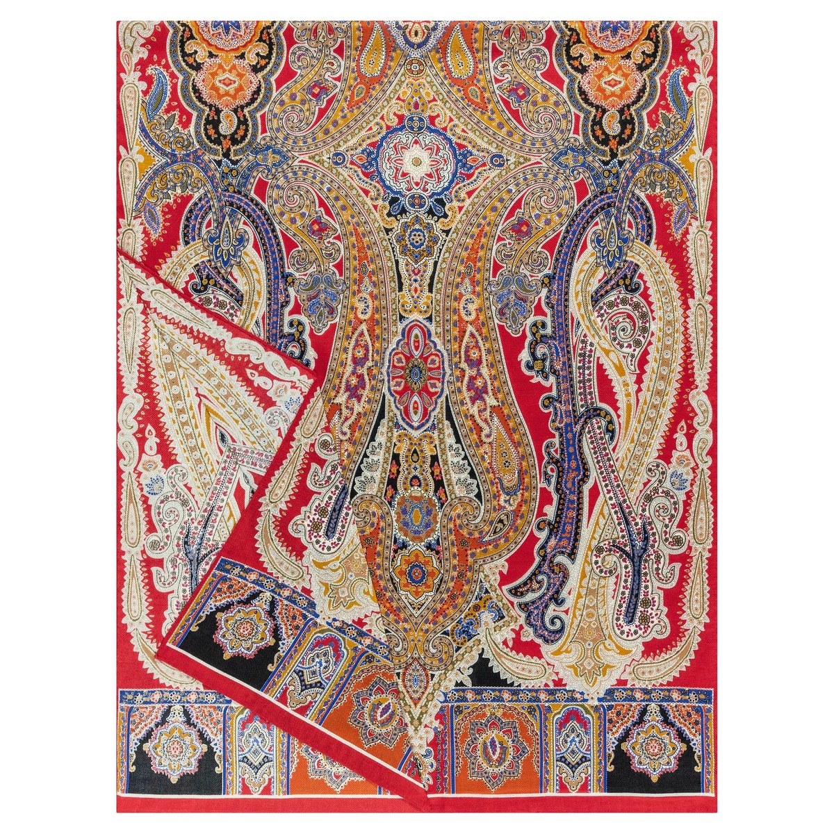 Harfen Paisley 70x170 - multi red
