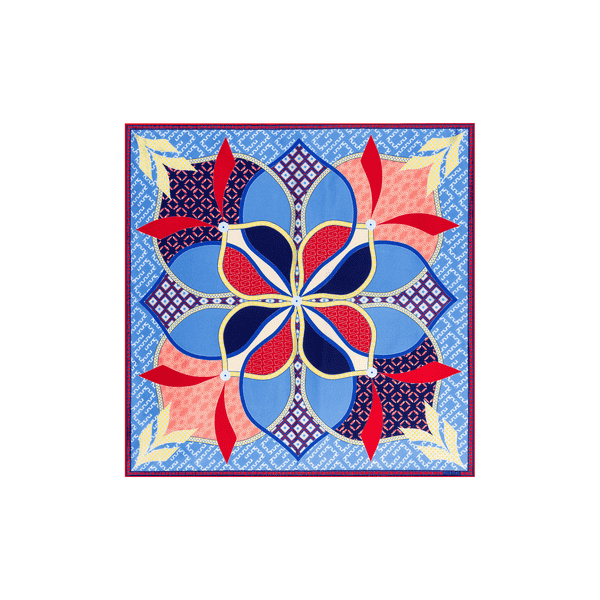 Flower Mandala 53x53 - multi bleu