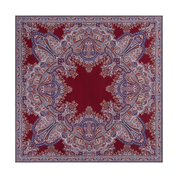 Mirror Paisley 90x90  - red/navy
