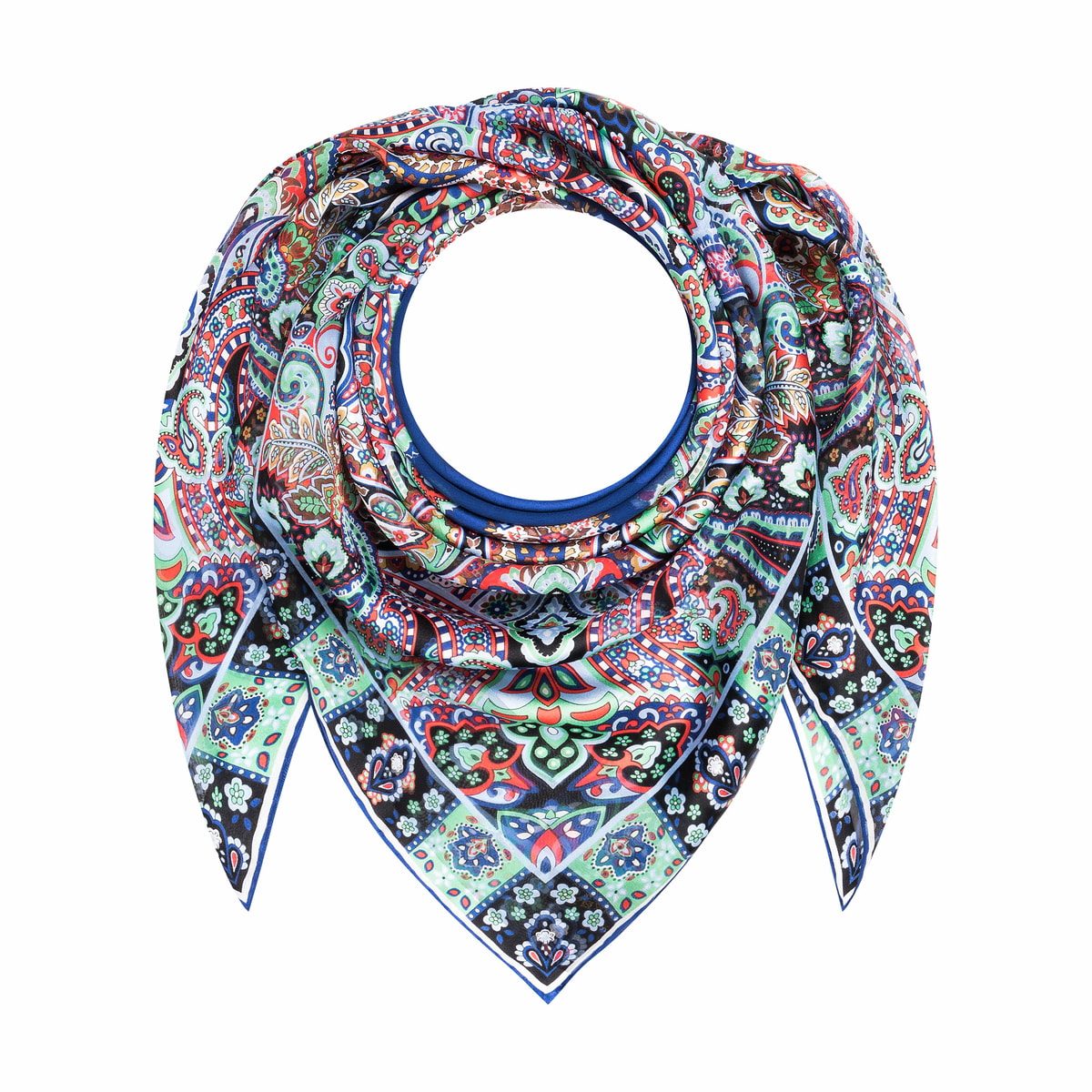 Bold Paisley 90x90 - multi navy