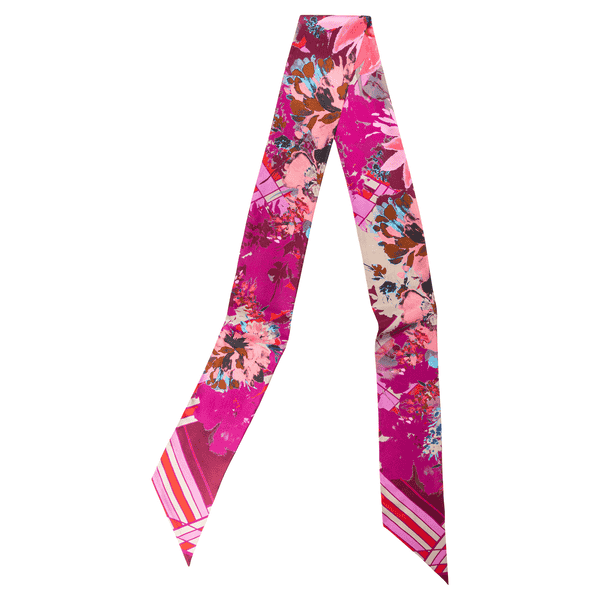 Check & Flowers Twilly 11x200 - multi magenta