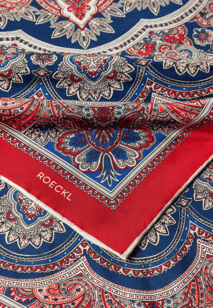 Fine Paisley 53x53  - red/navy