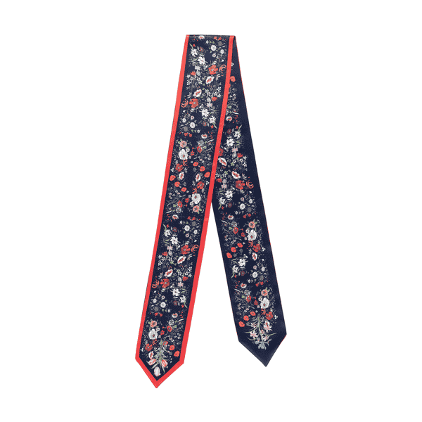 Flower Twilly 2x10x140 - multi navy