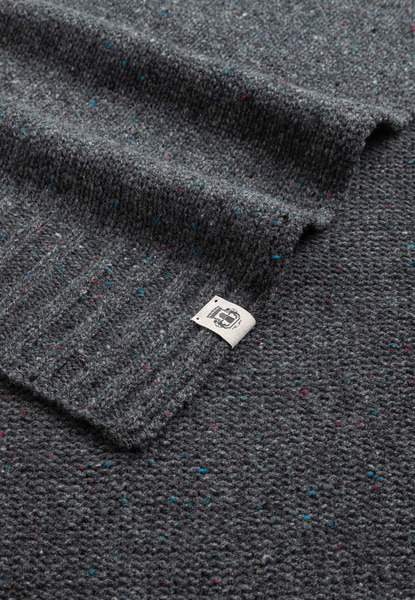 Merino Tweed Schal 35x180  - anthracite