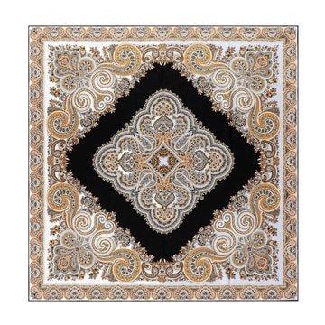 Square Garden Paisley 90x90 - white/black