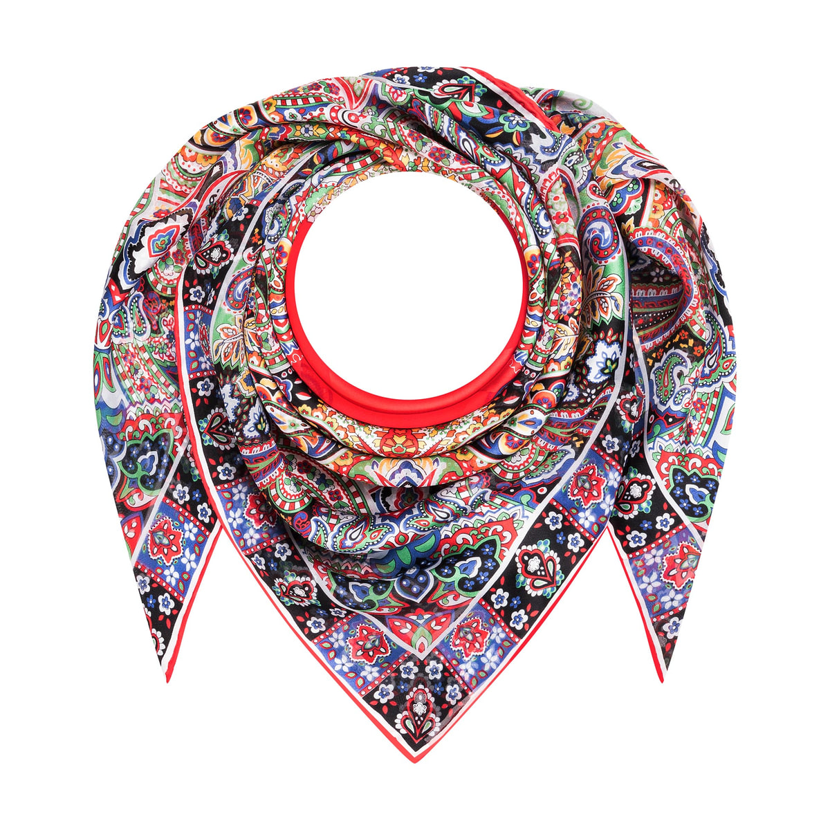 Bold Paisley 90x90 - multi red