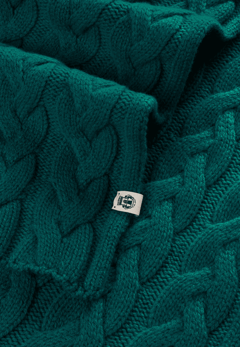Braided Cashmere Schal 30x180 - emerald