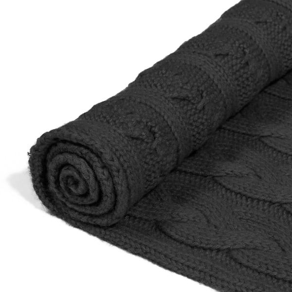 Braided Cashmere Schal 30x180 - anthracite