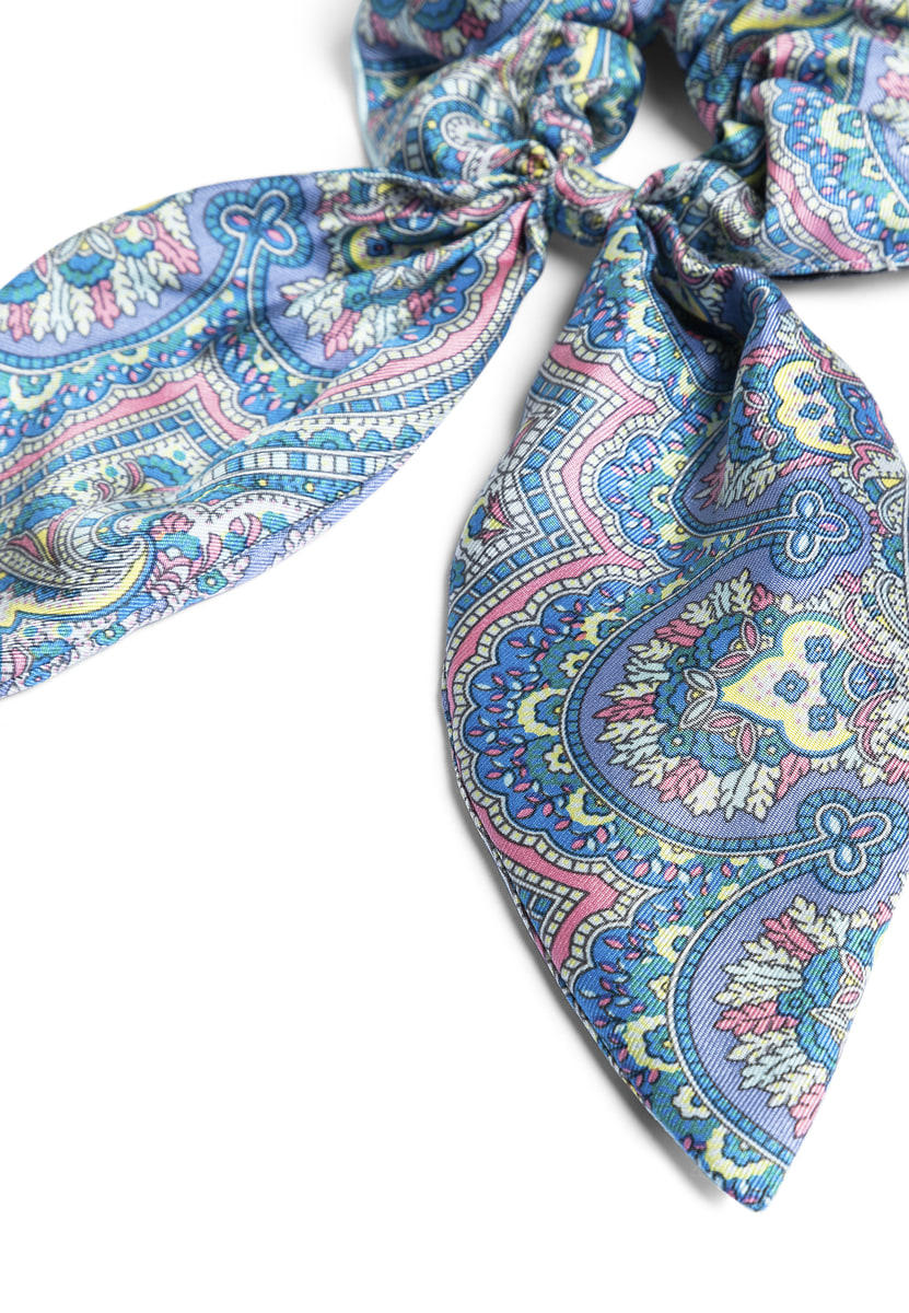 Scrunchie Young Paisley large - multi aqua