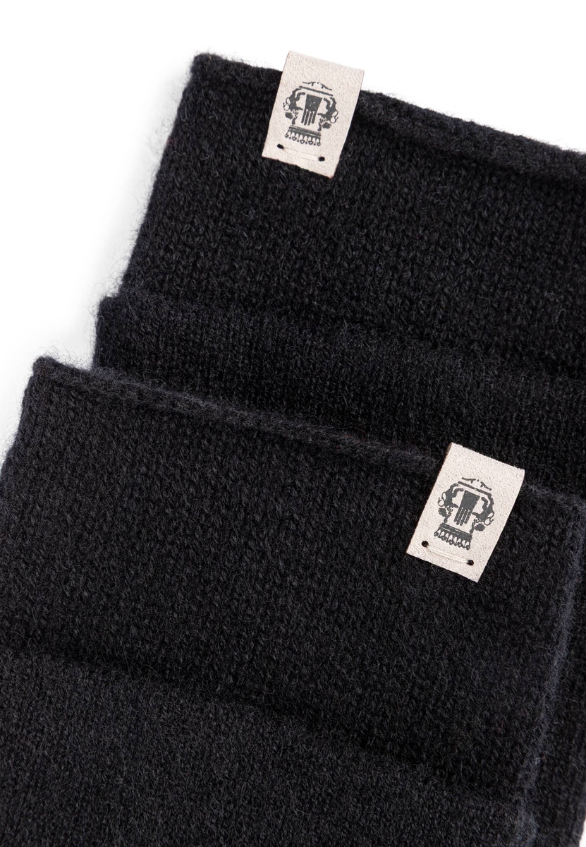 Pure Cashmere Stulpenhandschuhe  - black