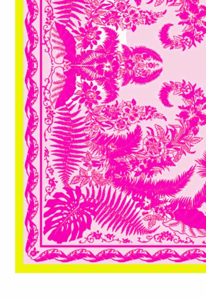 Botanical Garden 100 x 100 - pink/lemon