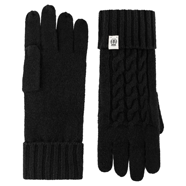 Cabled Charm Strickhandschuhe  - black
