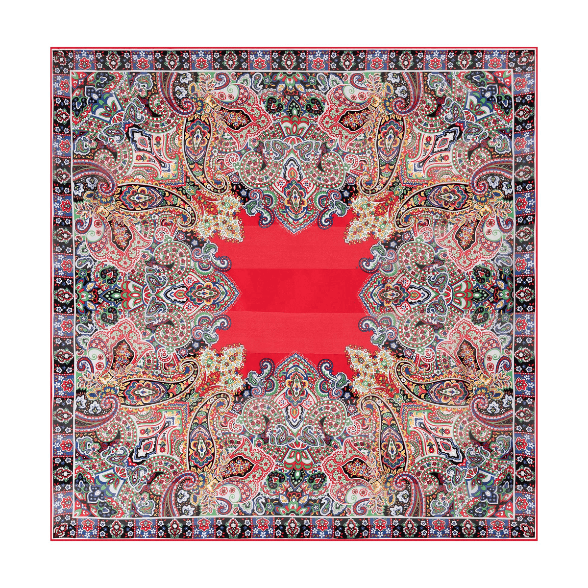 Bold Paisley 90x90 - multi red