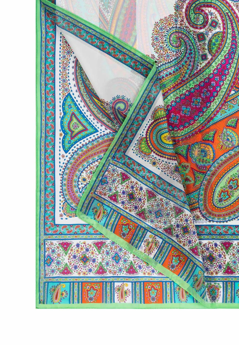 Summer Paisley Scarf 70x180 - multi mint