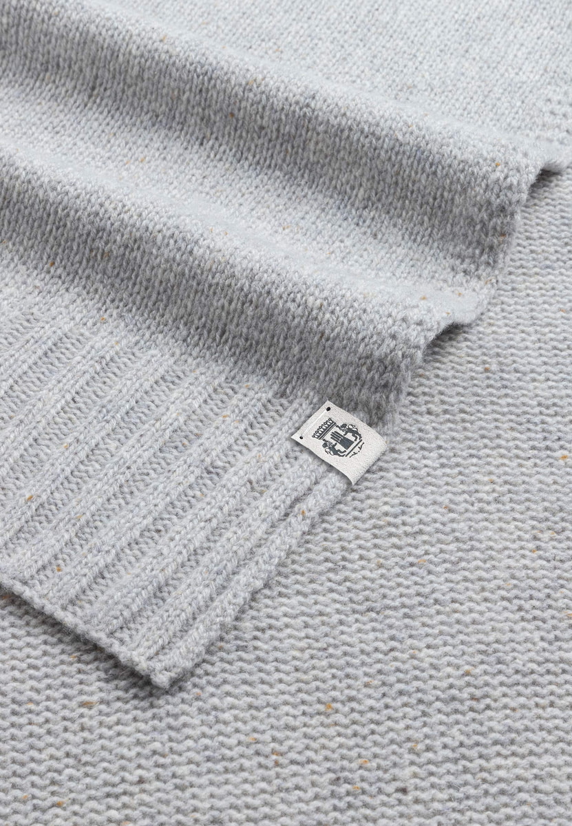 Merino Tweed Schal 35x180 - light grey