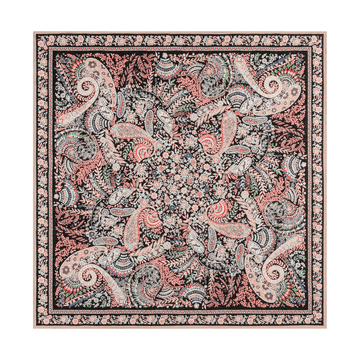 Wool Feather 90x90  - black multi