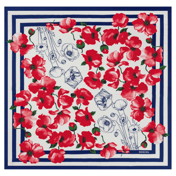 Poppy Rush 130x130  - navy/red
