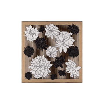 Dahlias & Stripes 64x64 - beige